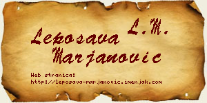 Leposava Marjanović vizit kartica